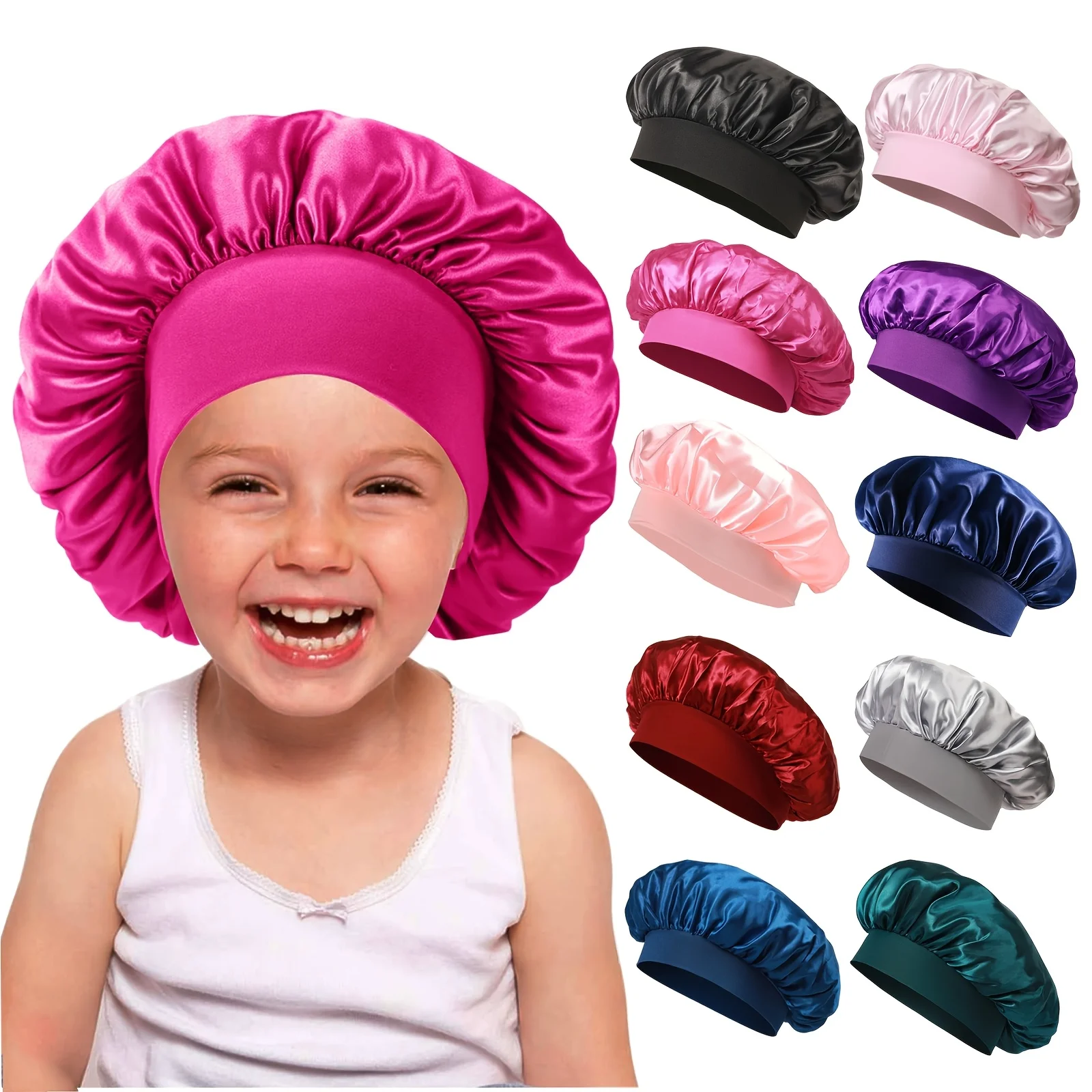 Hair Care For 5 Year Old Girl - 1pc Satin Bonnet Breathable Non Slip