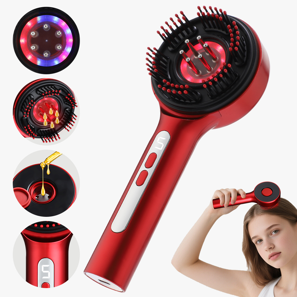Hair Care Essential Oil - New Electric Head Massage Comb LCD