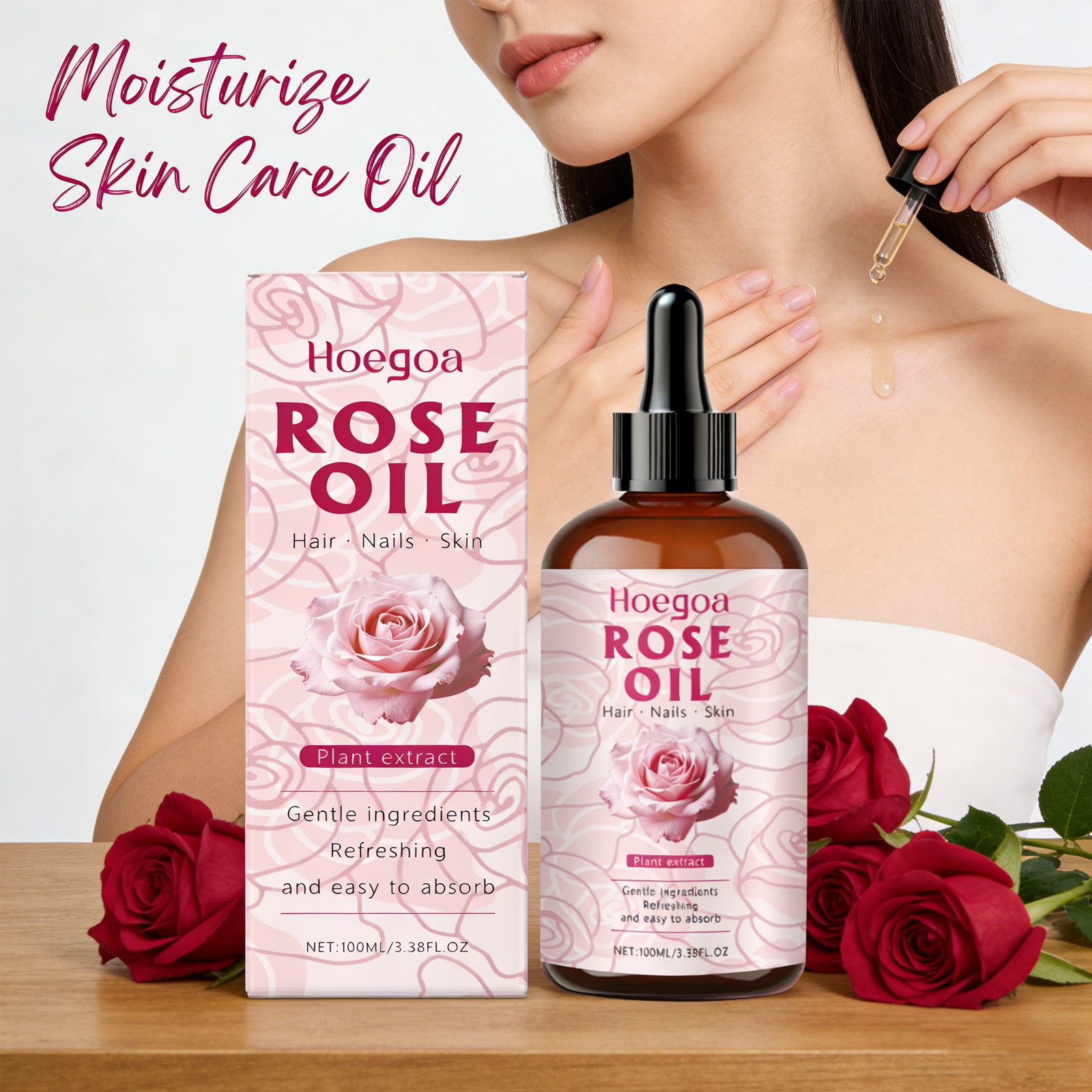 Hair Care For Dry And Frizzy Hair - Rose Essential Oil for Hair Frizzy