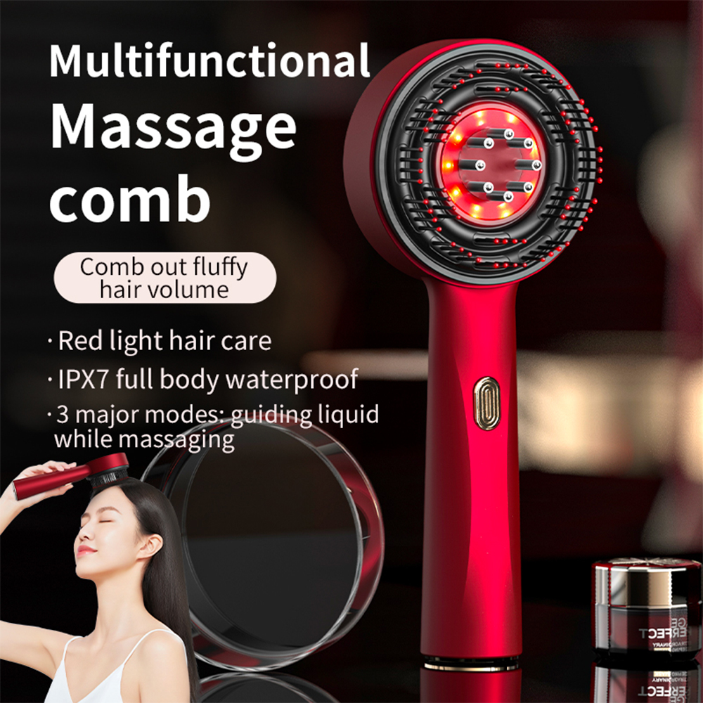 Hair Care Essential Oil - Electric Vibration Massage Comb Red Light