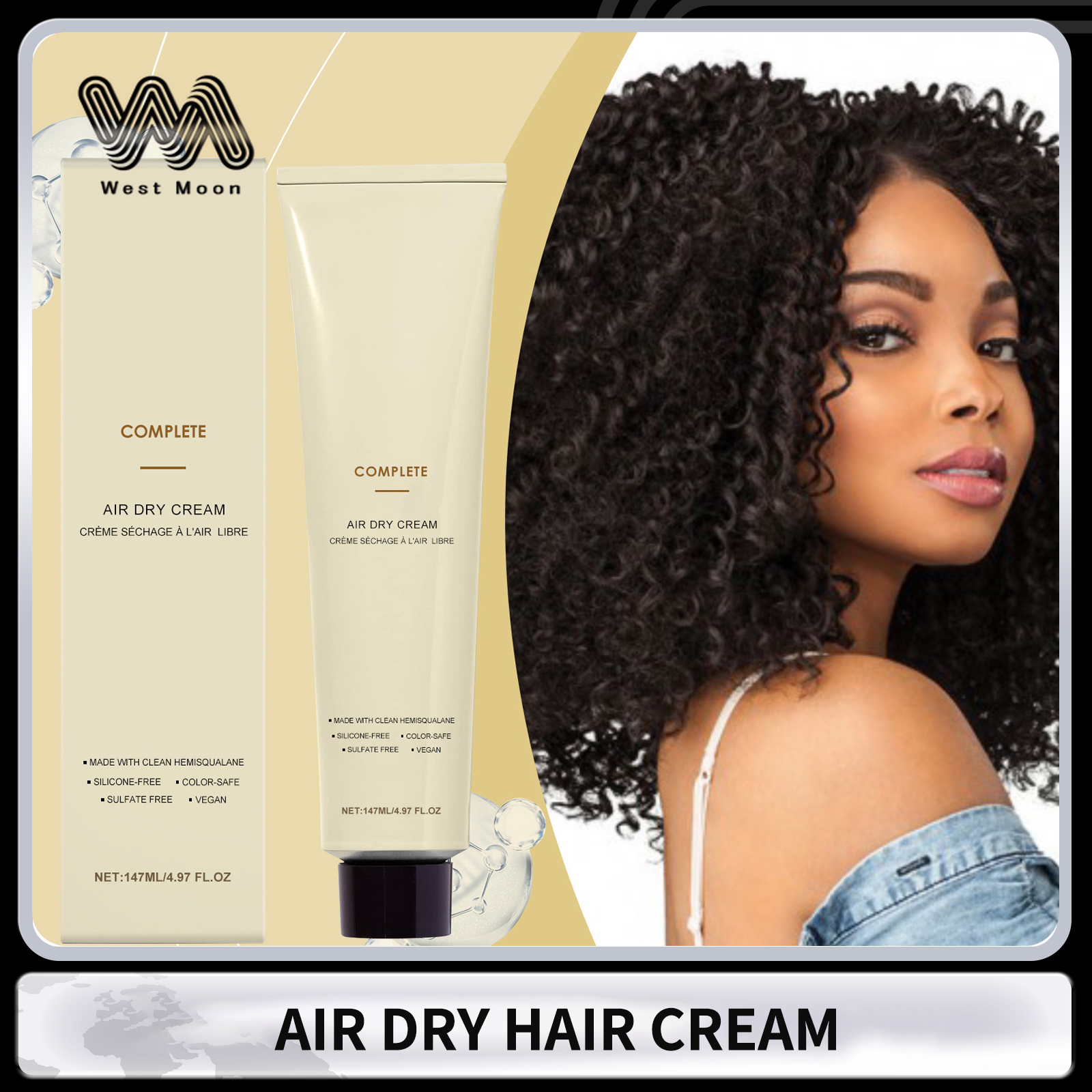Hair Care For Dry And Frizzy Hair - Hair Cream for Curly Hair Smoothing