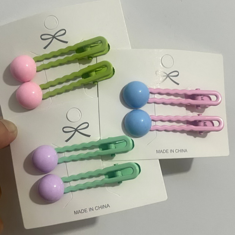 Bobby Pin Bulk - 2Pcs/Set Simple Bead Hair Clips For