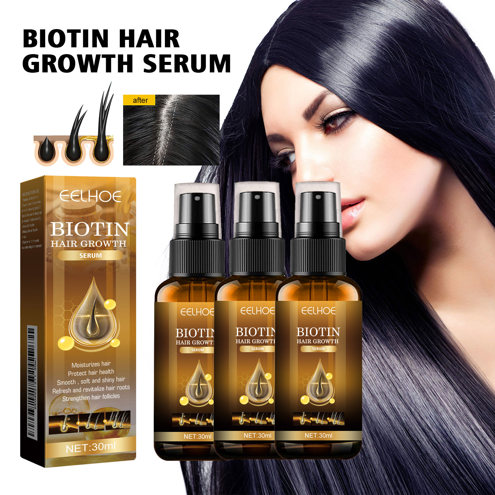 Hair Care Essence Oil Spray - Biotin Hair Care Spray Nourish Scalp