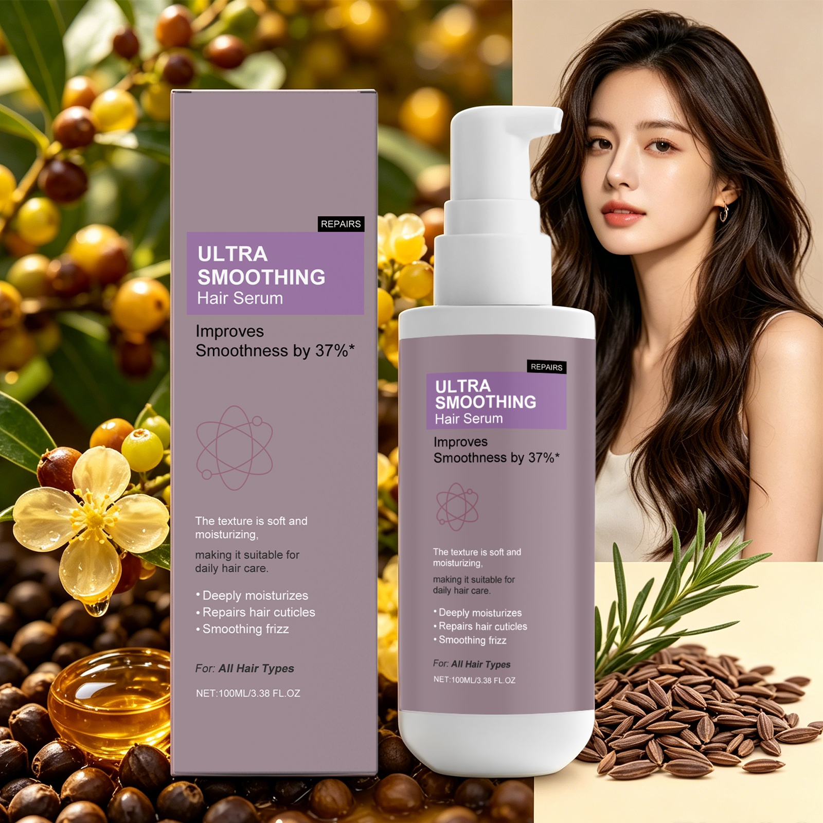 37% Smoothing Hair Serum for D - Hair Care For Dry And Frizzy Hair review and price