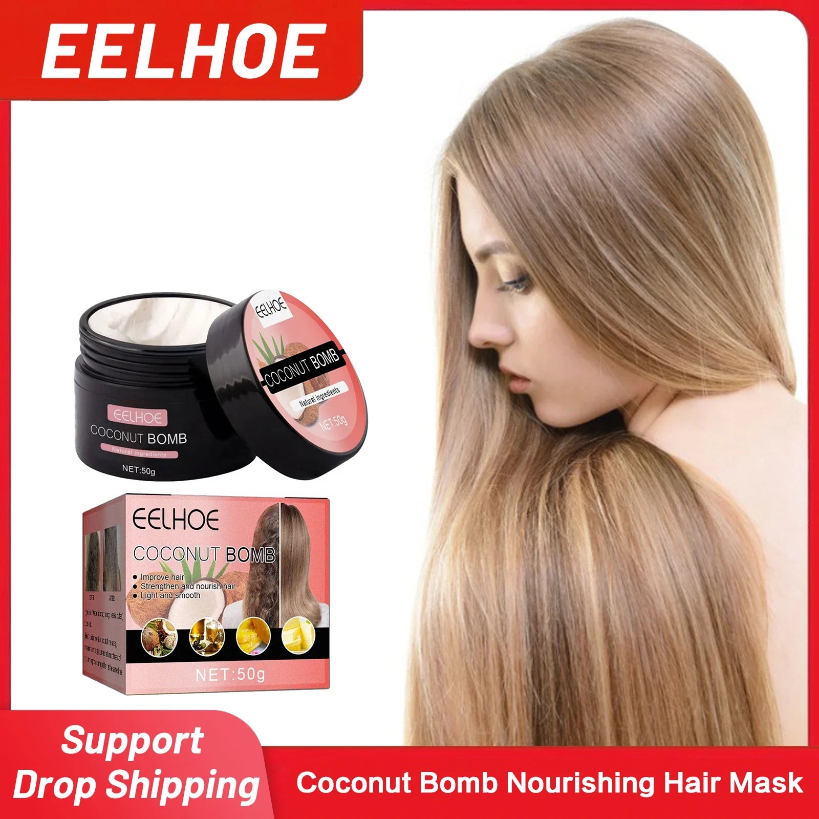 Coconut Bomb Nourishing Hair M - Hair Care For Dry And Frizzy Hair review and price