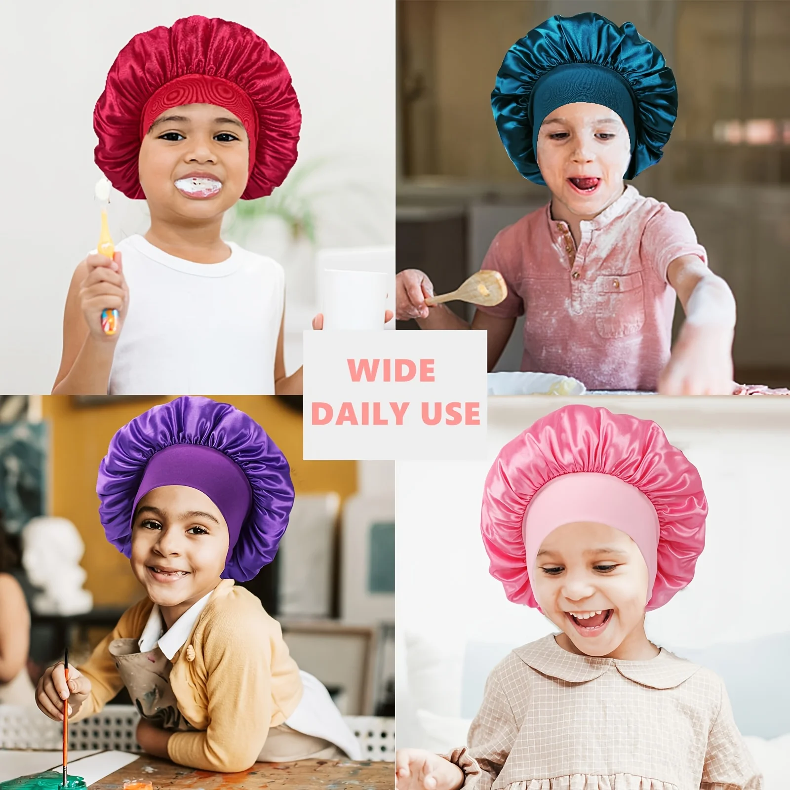 1pc Satin Bonnet Breathable No - Hair Care For 5 Year Old Girl review and price