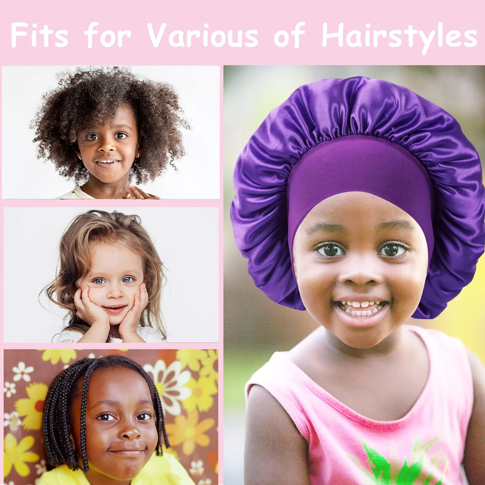 1pc Satin Bonnet Breathable No - Hair Care For 5 Year Old Girl review and price