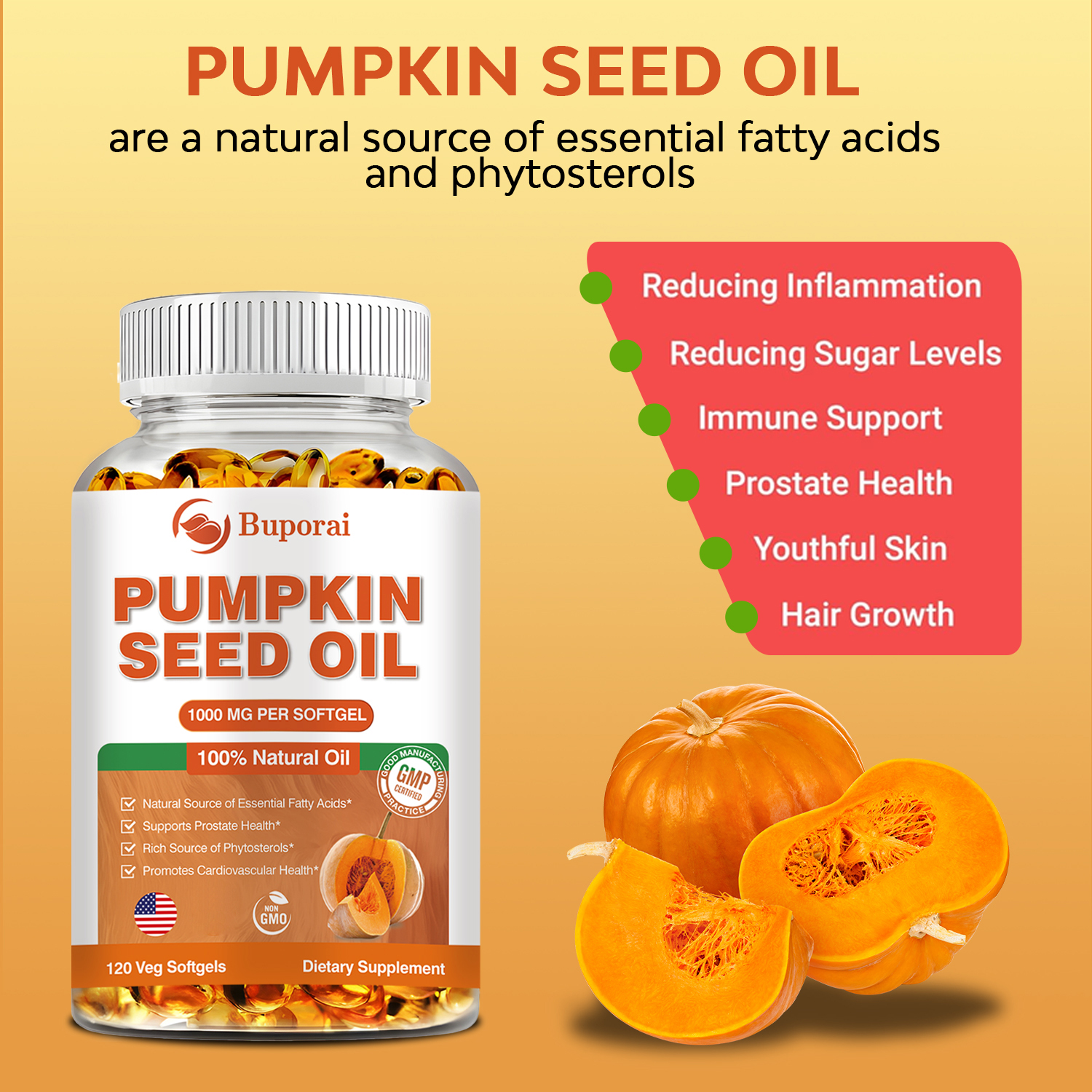 Pumpkin Seed Oil - Promotes Ha - Hair Care Capsule review and price