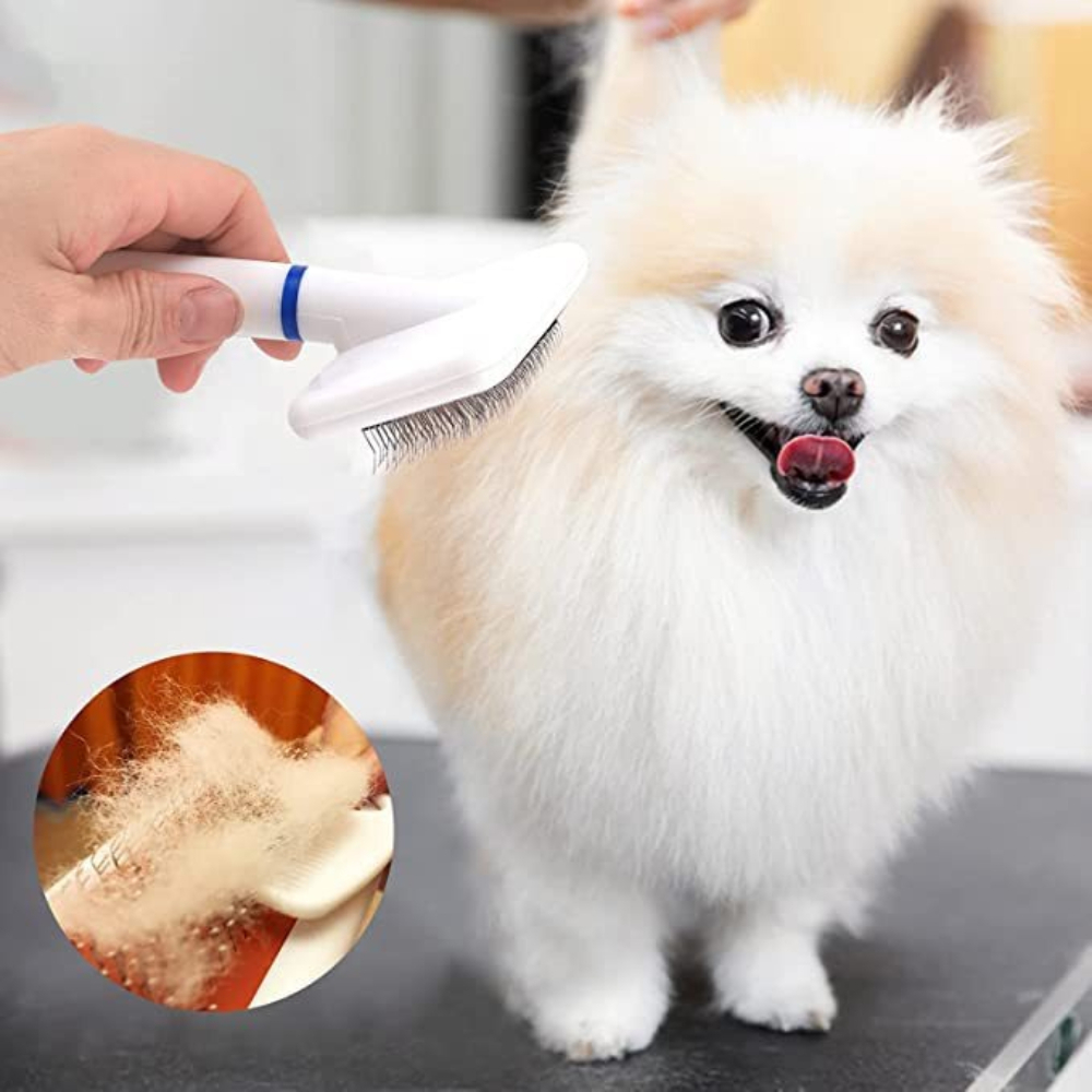 Pet Grooming Brush Self Cleani - Hair Care Is Self Care review and price