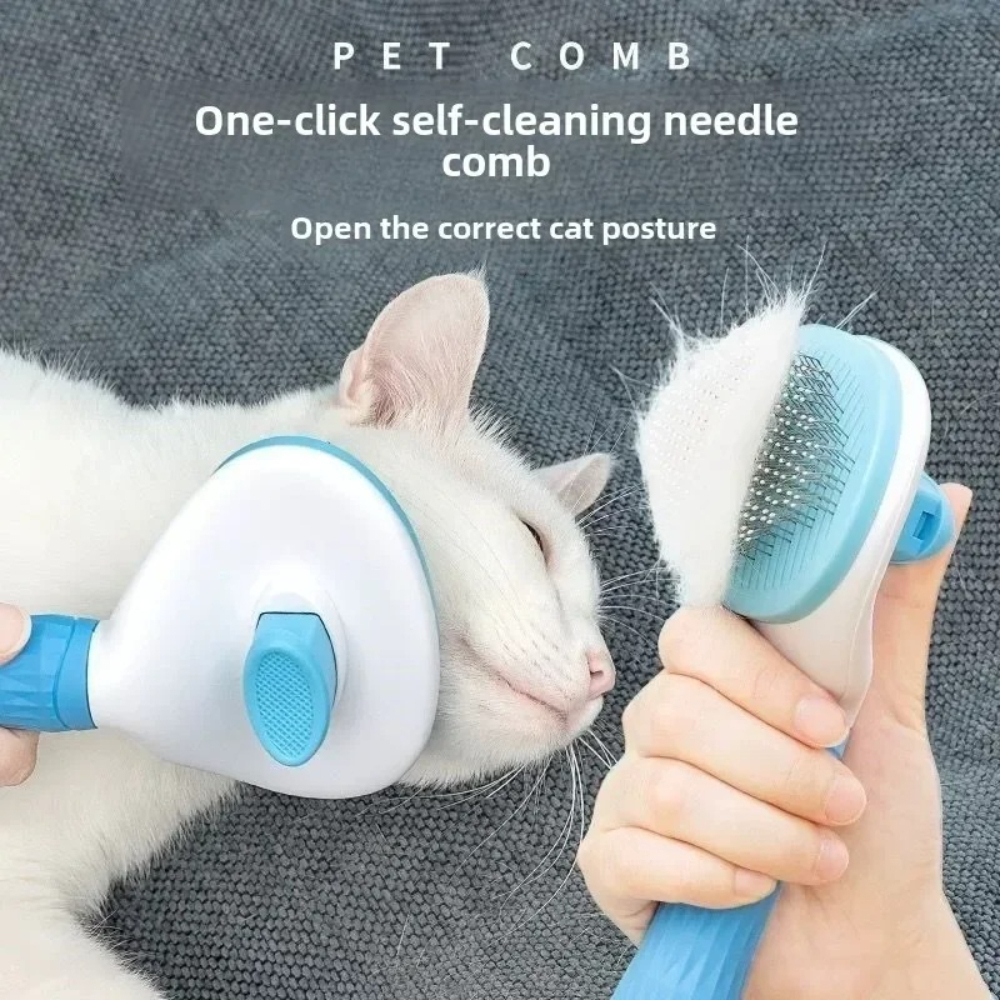Pet Grooming Brush Self Cleani - Hair Care Is Self Care review and price