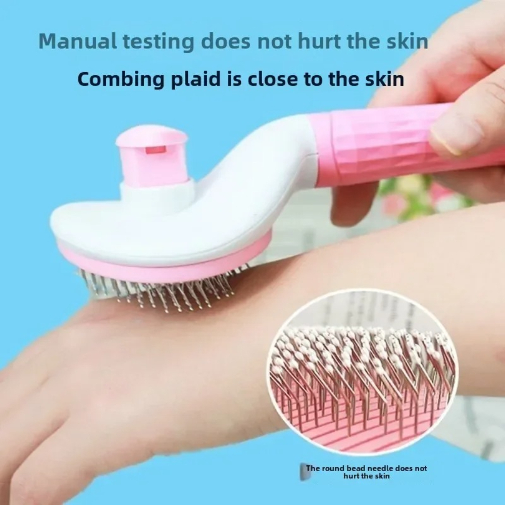 Pet Grooming Brush Self Cleani - Hair Care Is Self Care review and price