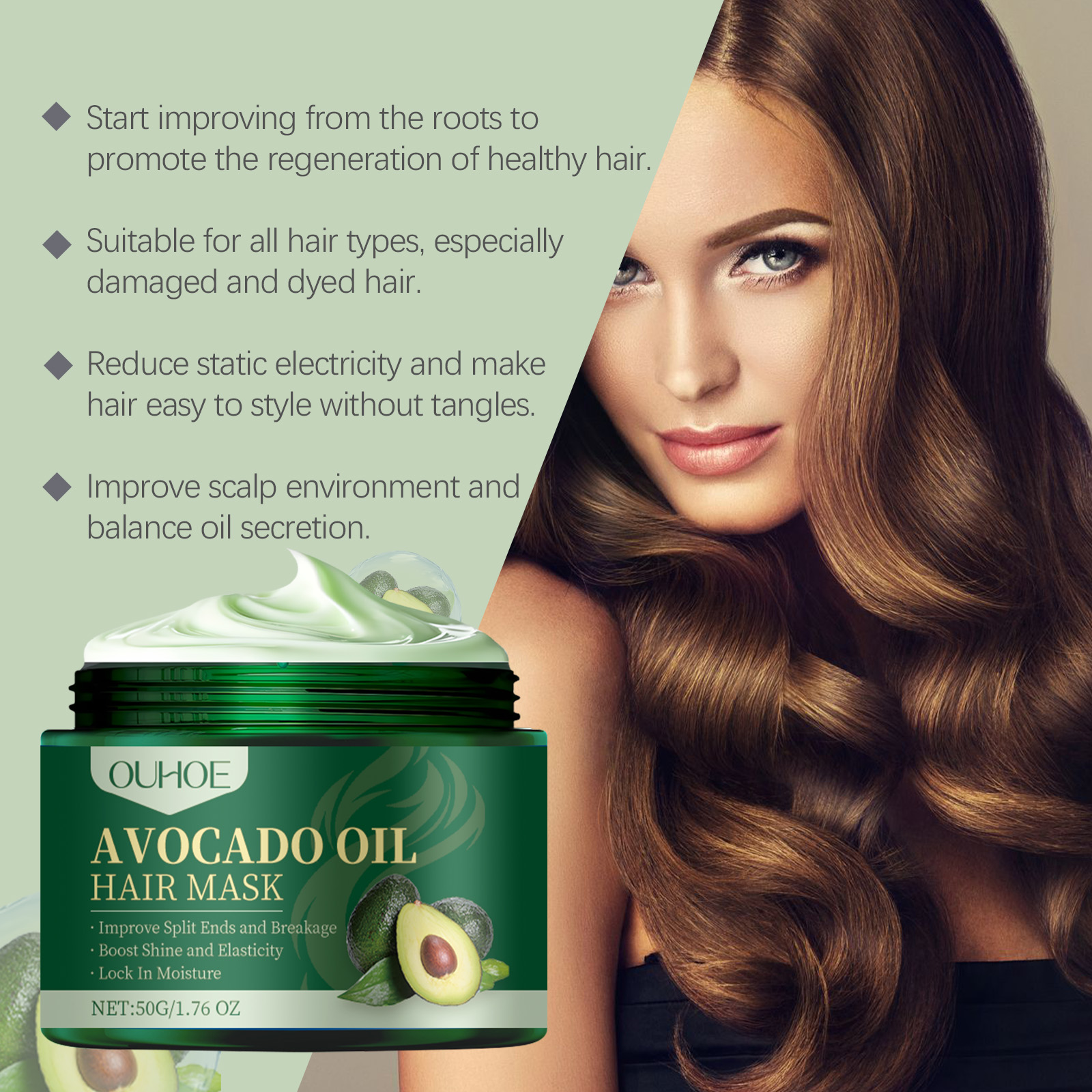 OUHOE Avocado Oil Hair Mask Mo - Hair Care For Dry And Frizzy Hair review and price