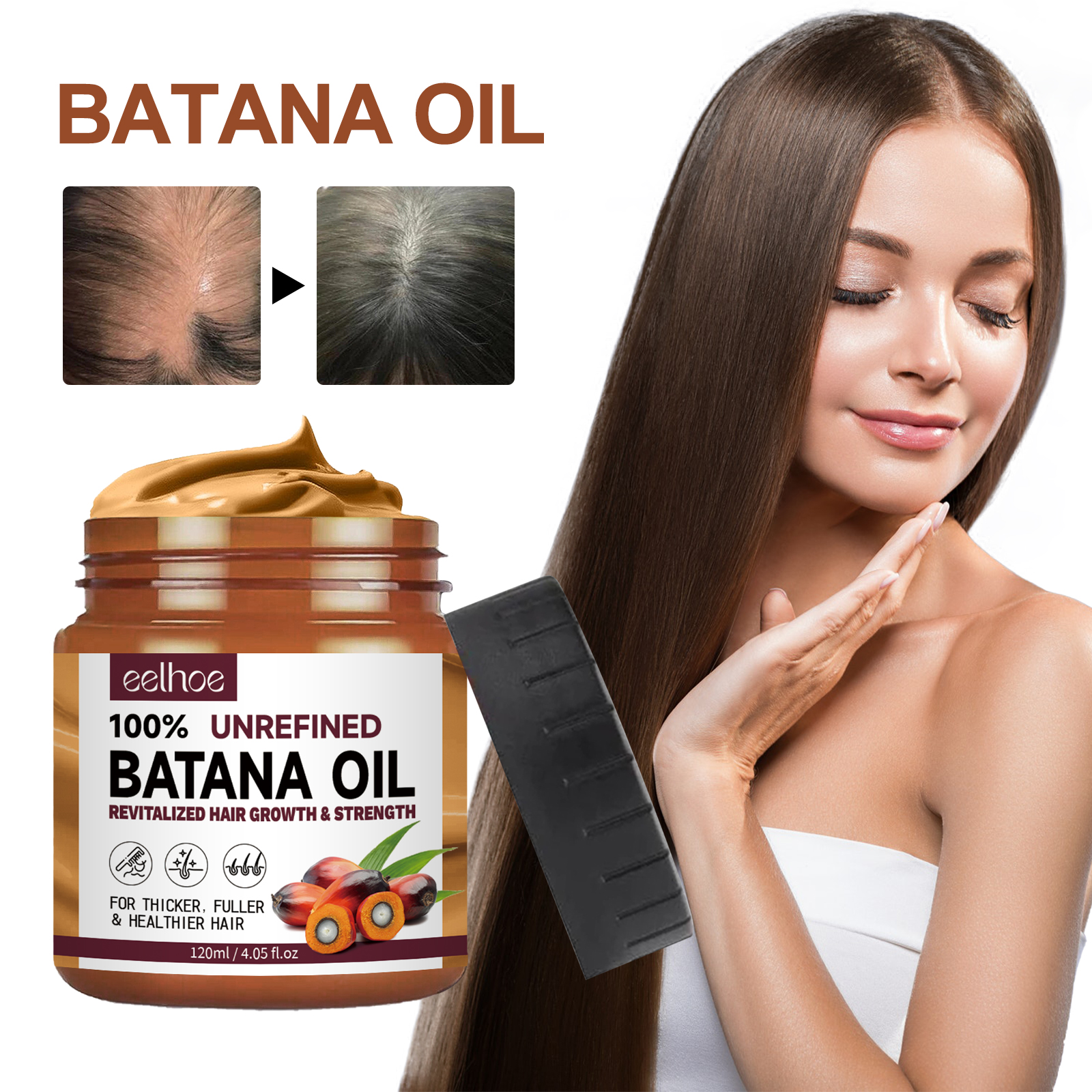 100% Pure Organic Batana Oil C - Hair Care For Dry And Frizzy Hair review and price
